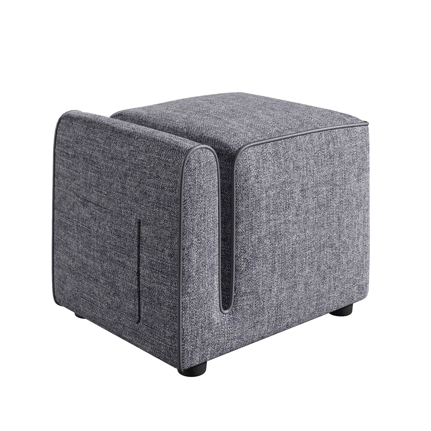 Premium Pouf Sitzhocker mit Aufbewahrungsfach Glimmer 53x43x42 (BxHxT)