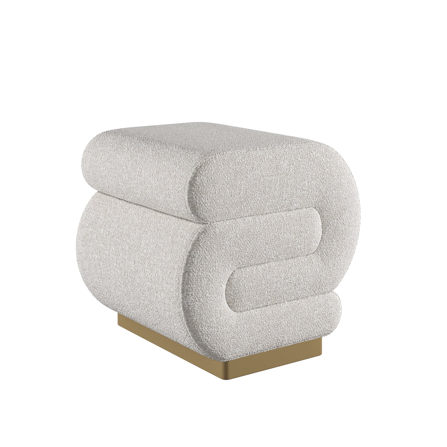 Premium Pouf Sitzhocker Serenity 42x42x40 Metall Fuß (BxHxT)