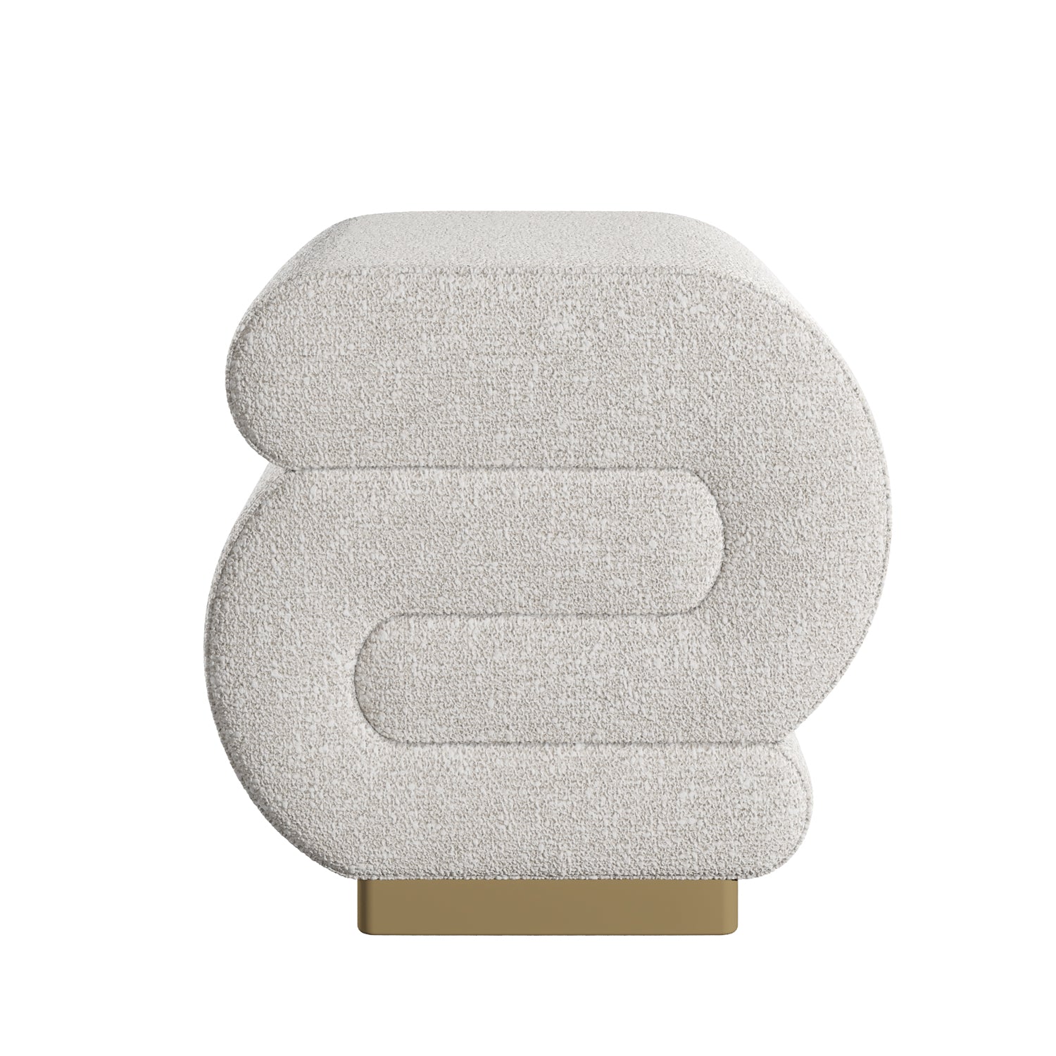 Premium Pouf Sitzhocker Serenity 42x42x40 Metall Fuß (BxHxT)