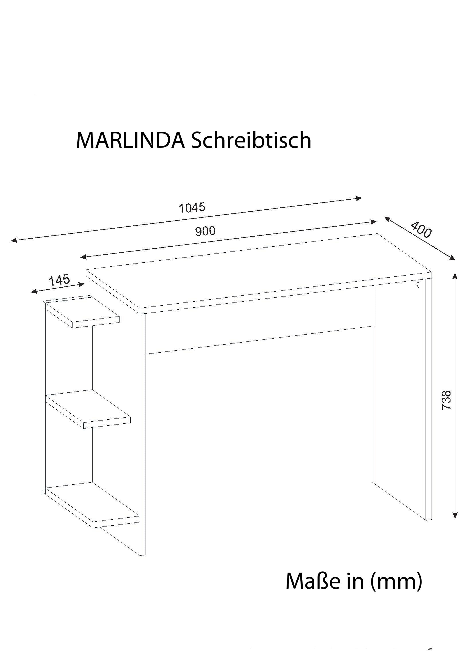 Schreibtisch Marlinda Weiß