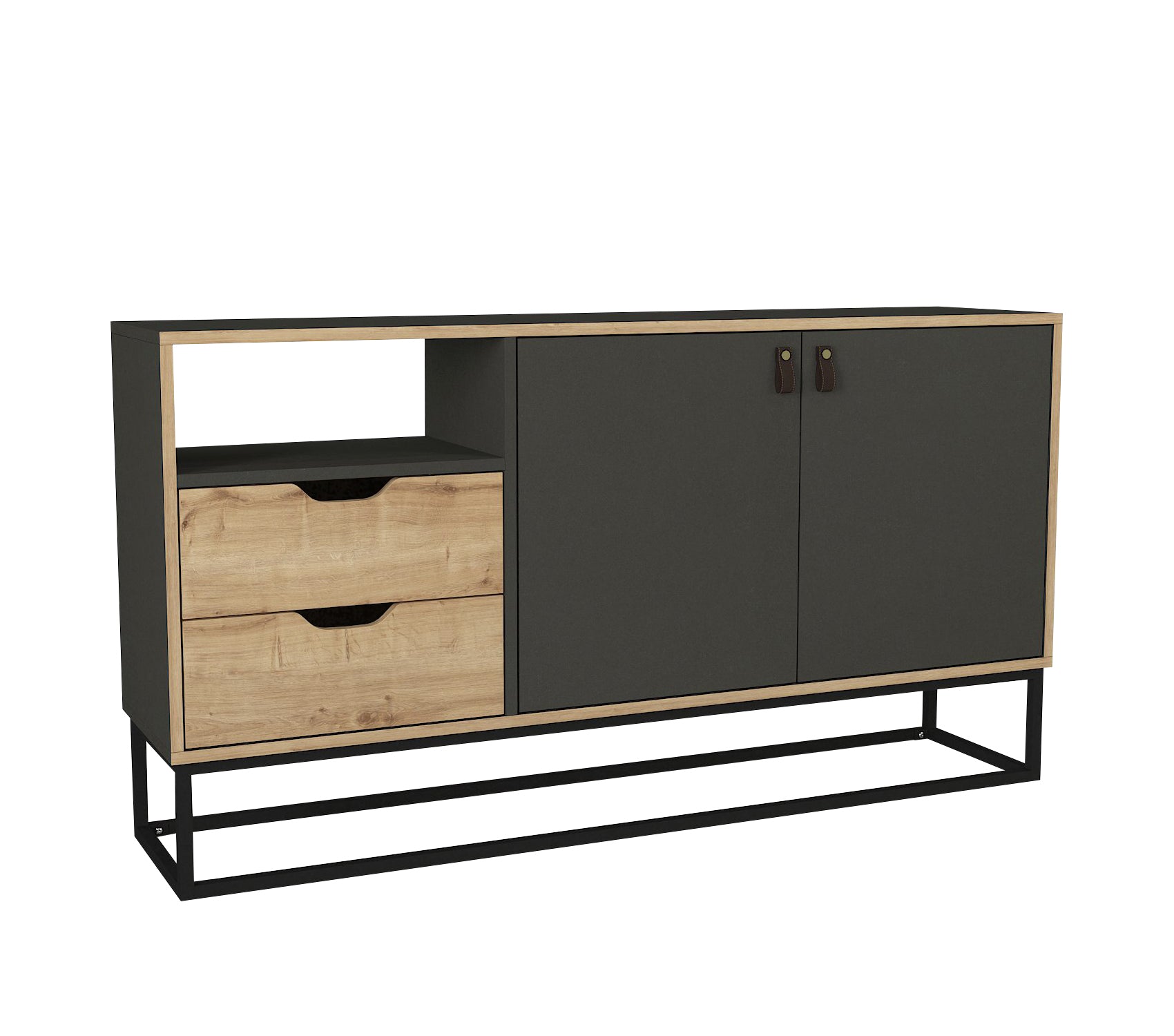 Sideboard Dolores mit Metallfüße Anthrazit Safir