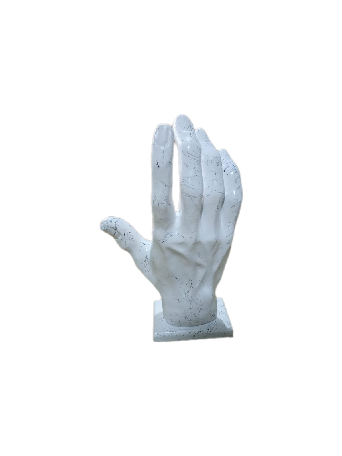 Skulptur Hand Weiß Marmoroptik