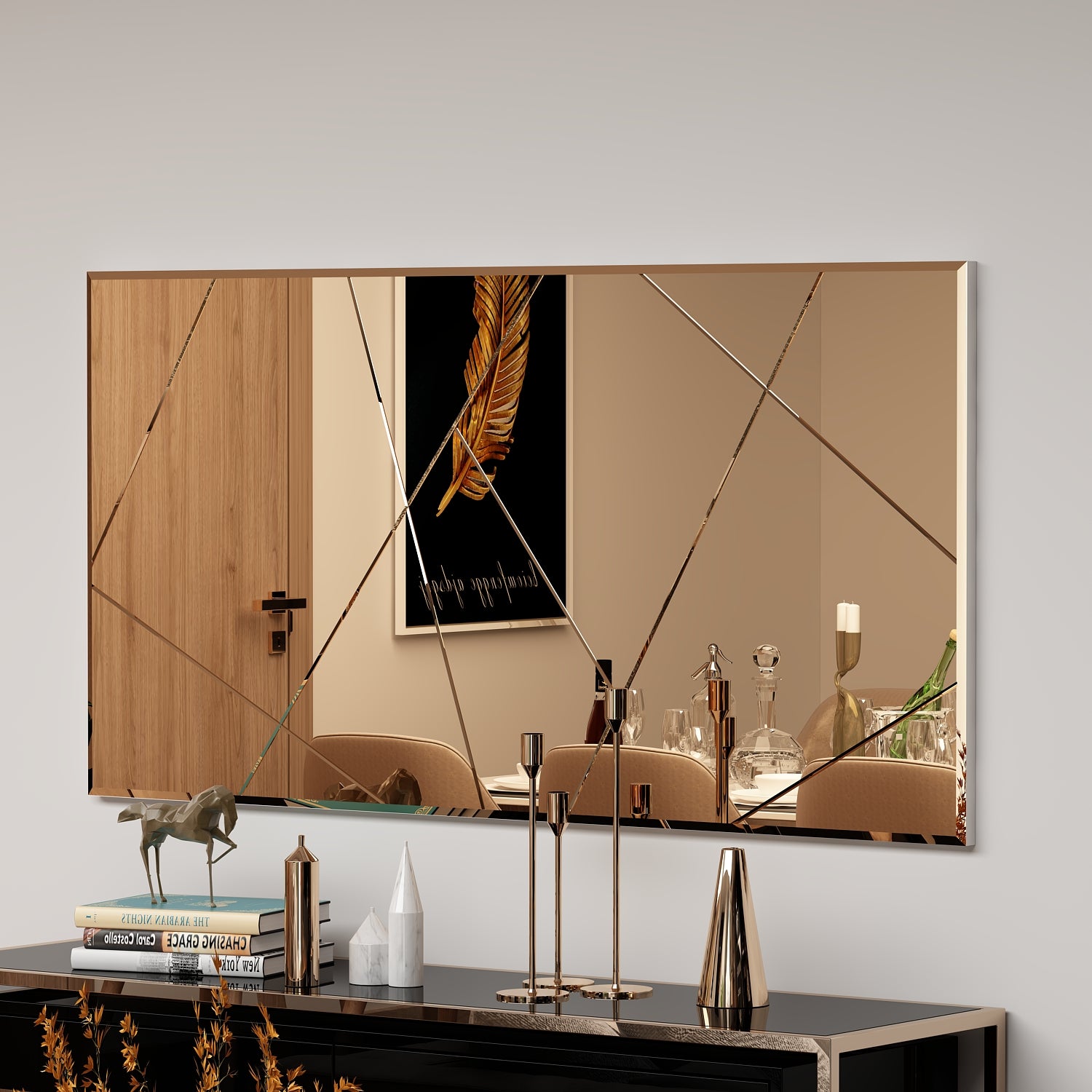 Spiegel Eilish Asymmetrisches Design 120x60cm Bronze