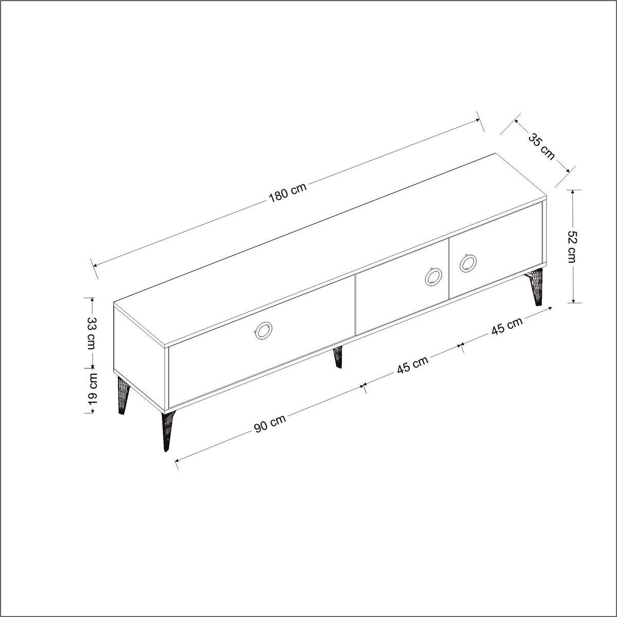 TV Lowboard Avera Beige Weiß 9659