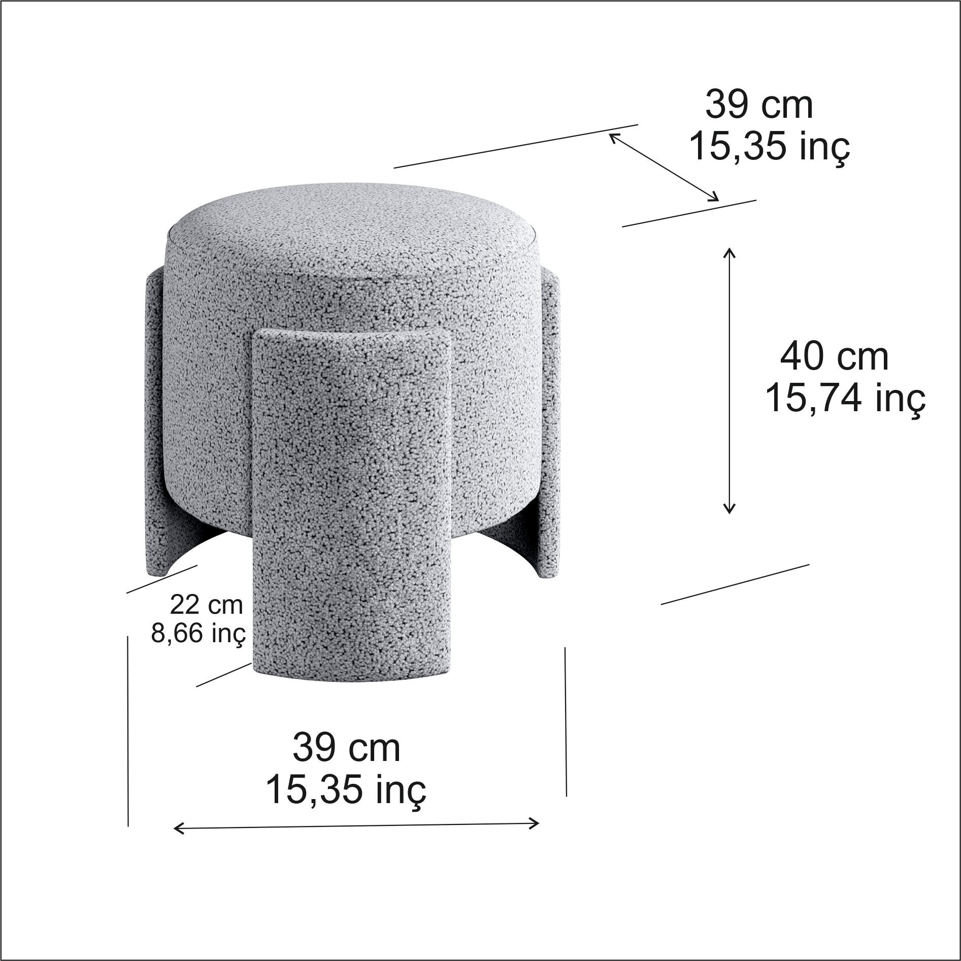 Premiun Pouf Sitzhocker Charm 39x40x39 (BxHxT)