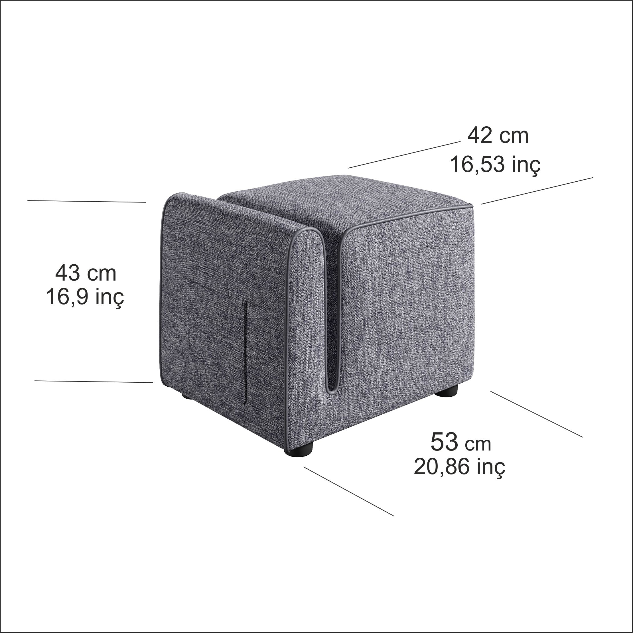 Premium Pouf Sitzhocker mit Aufbewahrungsfach Glimmer 53x43x42 (BxHxT)