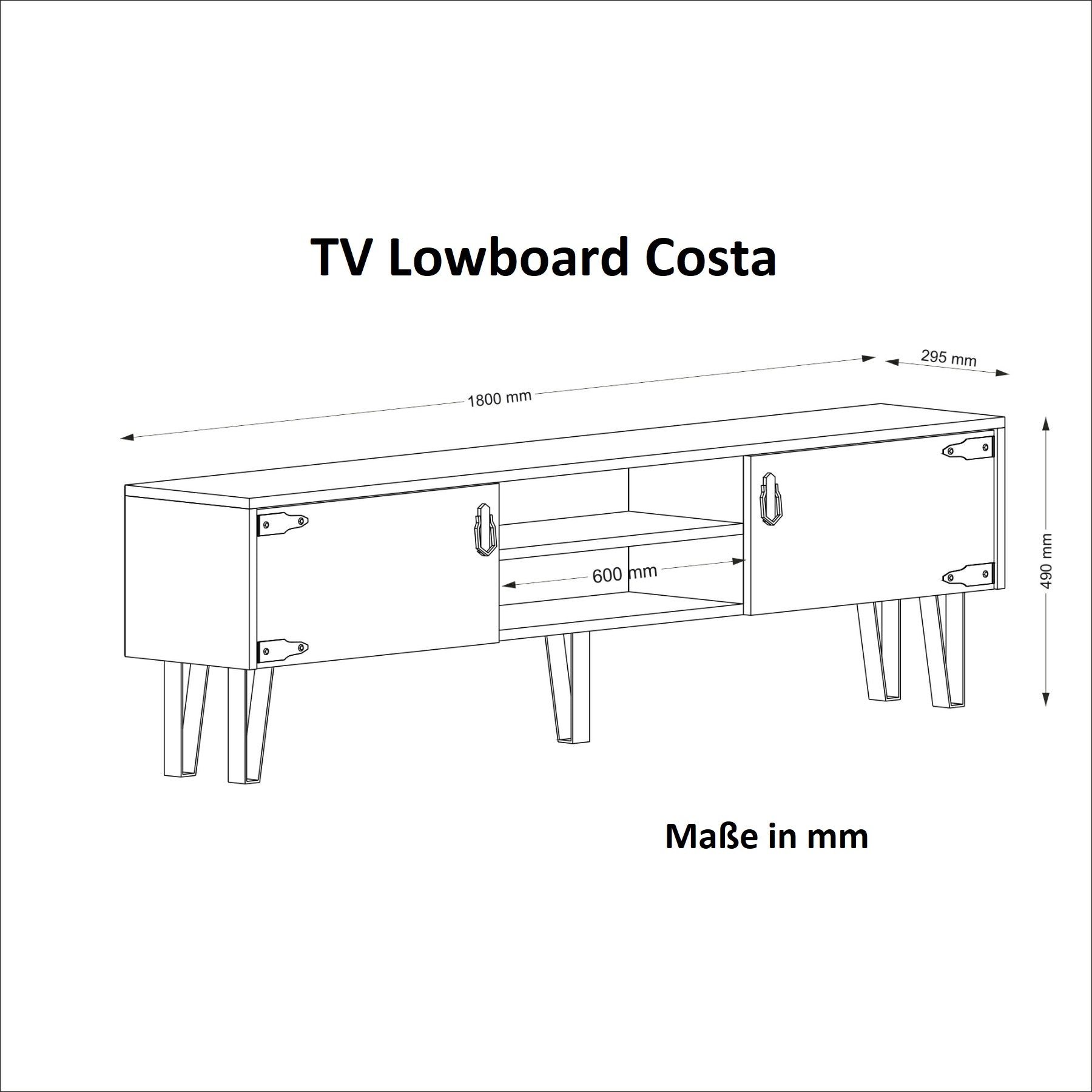TV Lowboard Costa Eiche