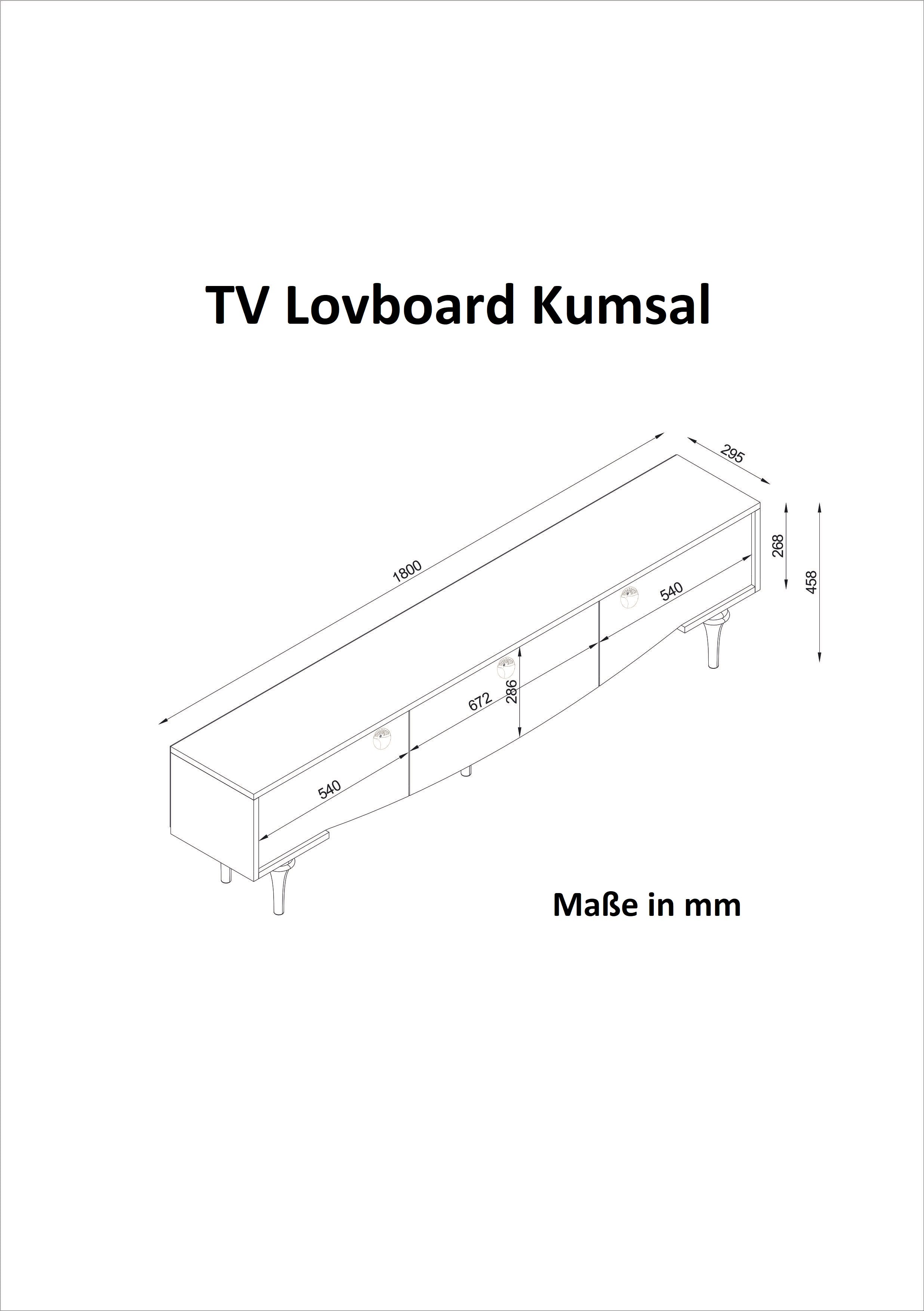 TV Lowboard Kumsal Walnuss