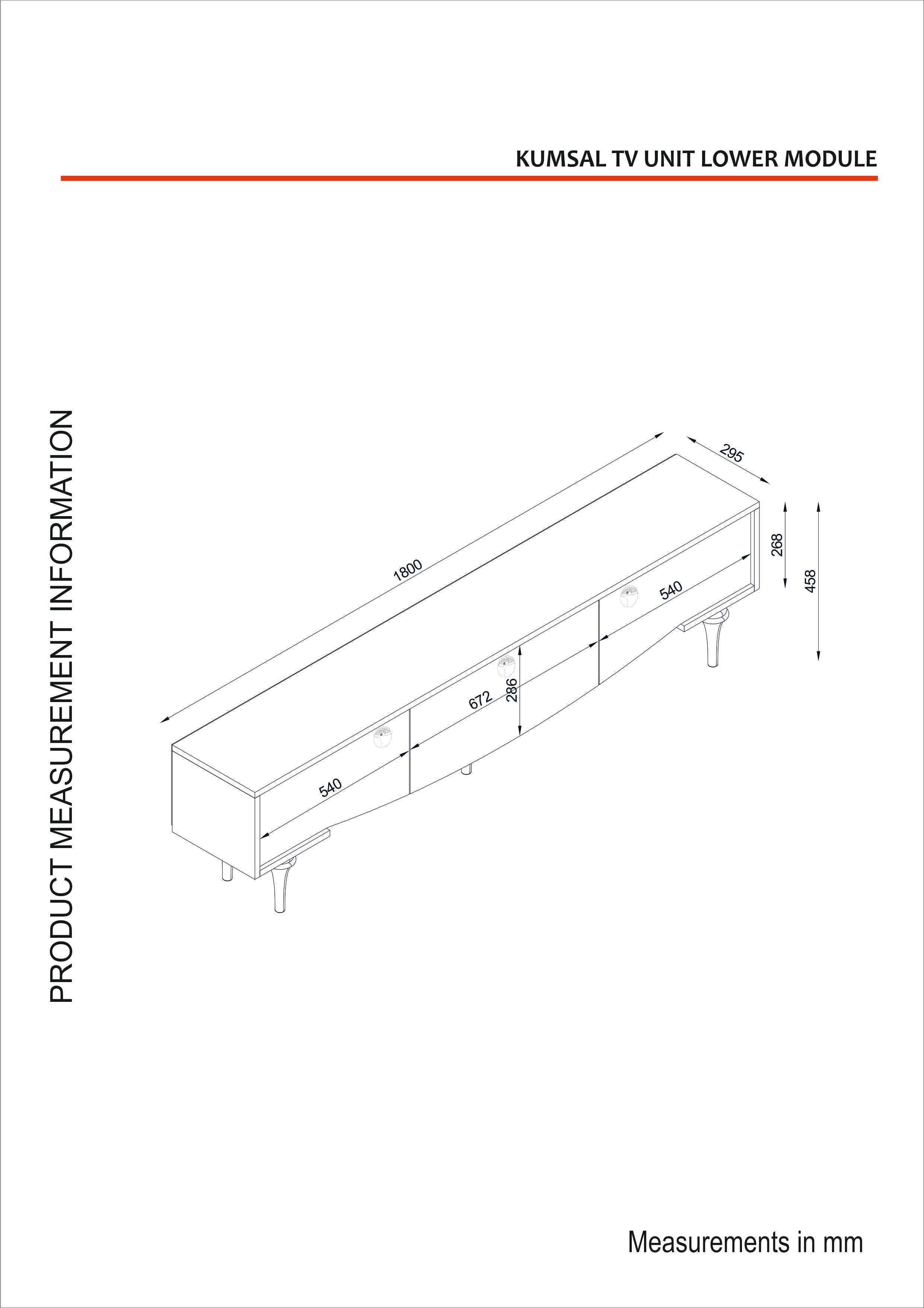 TV Lowboard Kumsal Walnuss