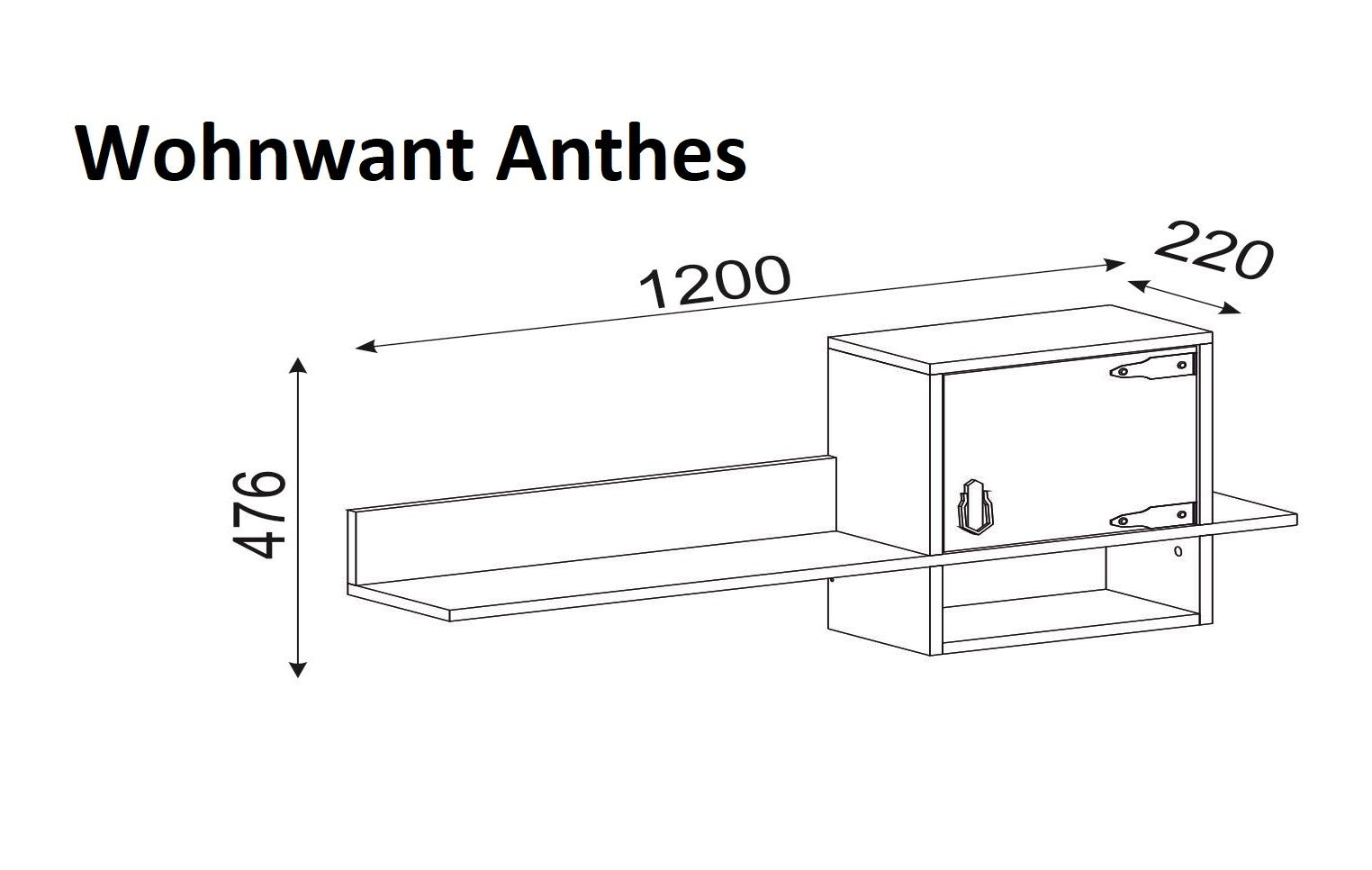 Wandregal Anthes Walnuß