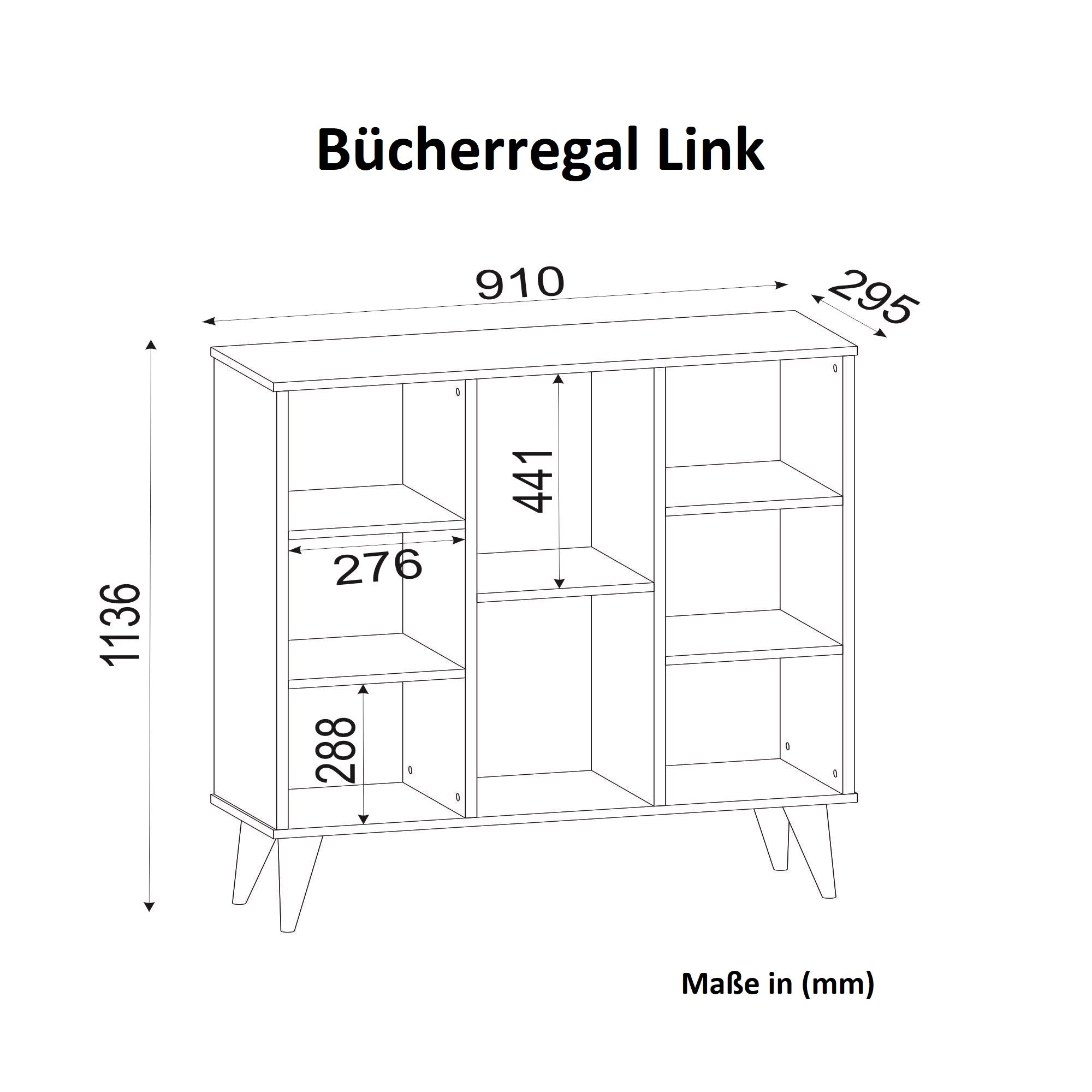 Bücherregal Link Weiß