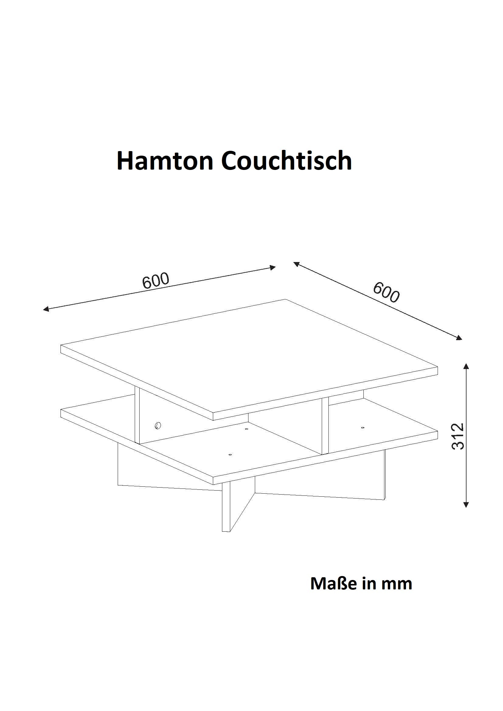 Couchtisch Hamton Walnuss Weiß