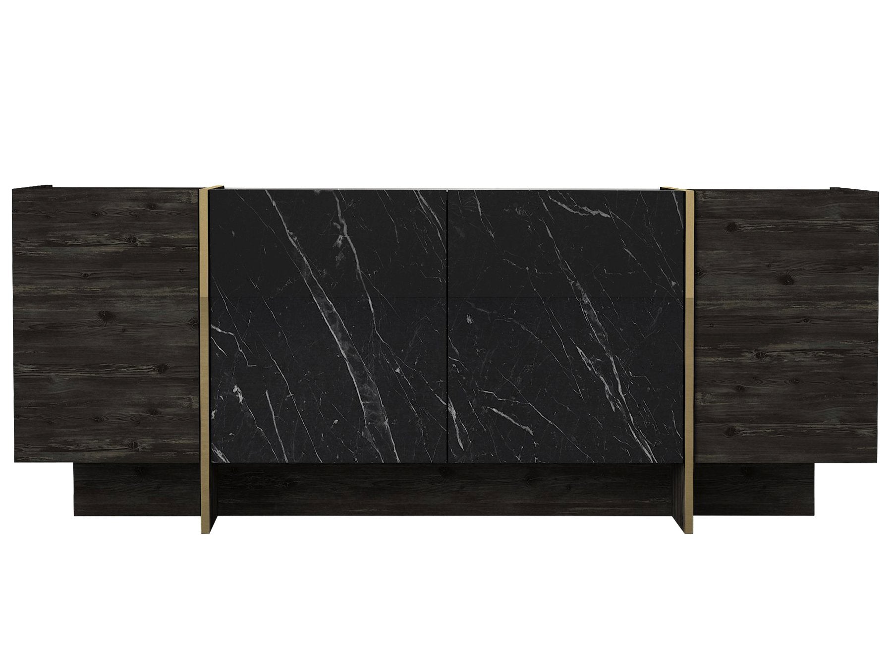 Sideboard Veyron Rebab Braun Dunkelgrau ( Marmor Optik )