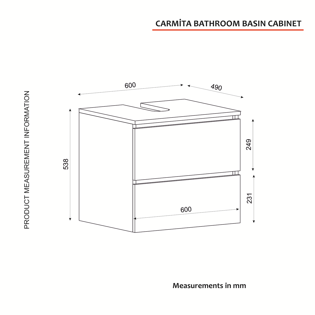 Waschbeckenunterschrank Hängend Carmita Weiß