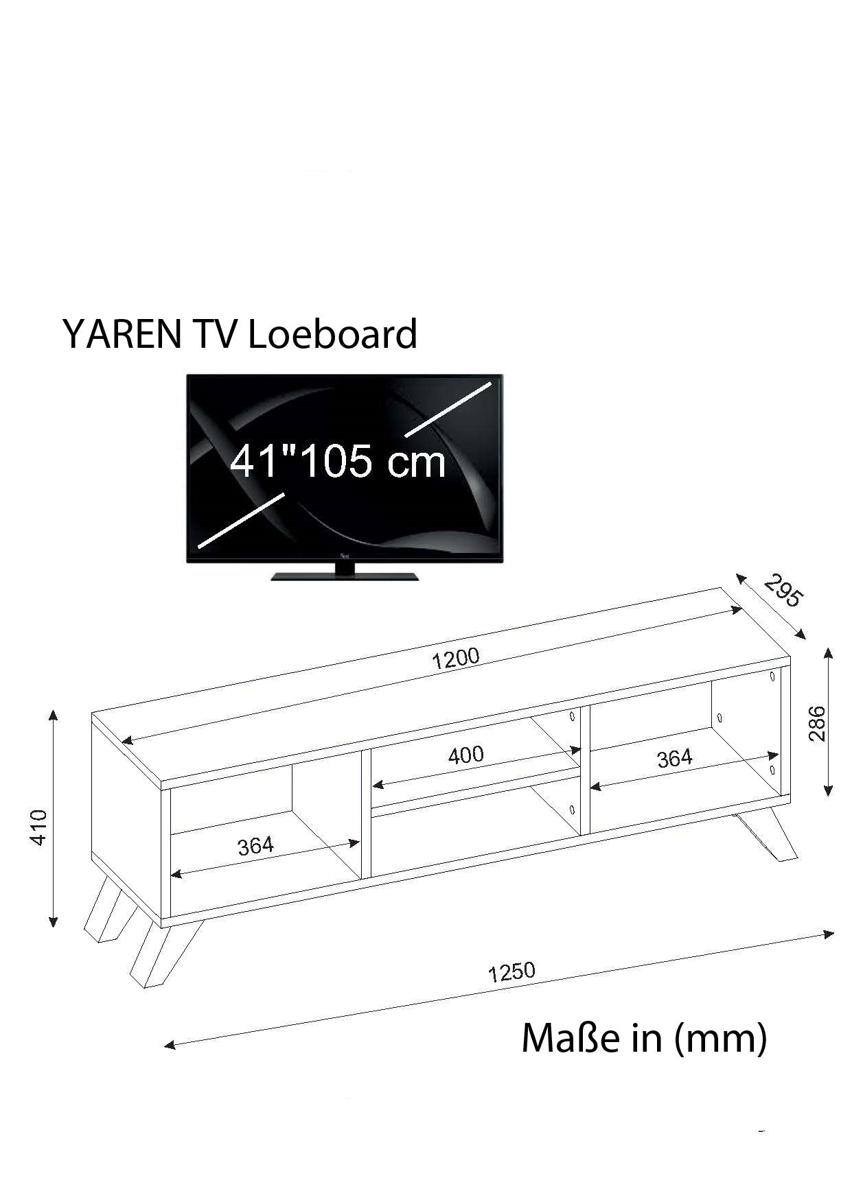 TV Lowboard Yaren Weiß